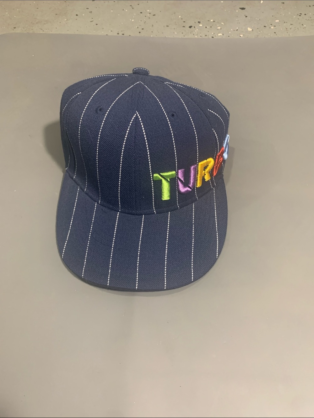 TURFCORE Navy Pinstripe Embroidered Baseball Cap
